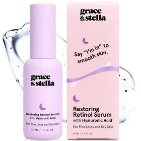 grace & stella front packaging showing bottle and box, highlighting clean design and benefits