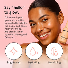 grace & stella close-up of serum drop showing lightweight glowing texture