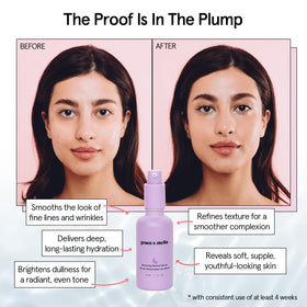 grace & stella serum texture on hand illustrating lightweight hydration and absorbent finish