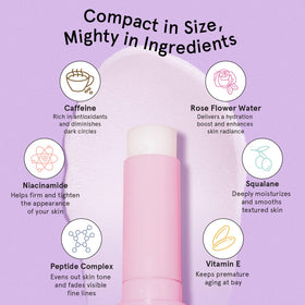 grace & stella applying stick under eye demonstrating depuffing effect and instant refresh
