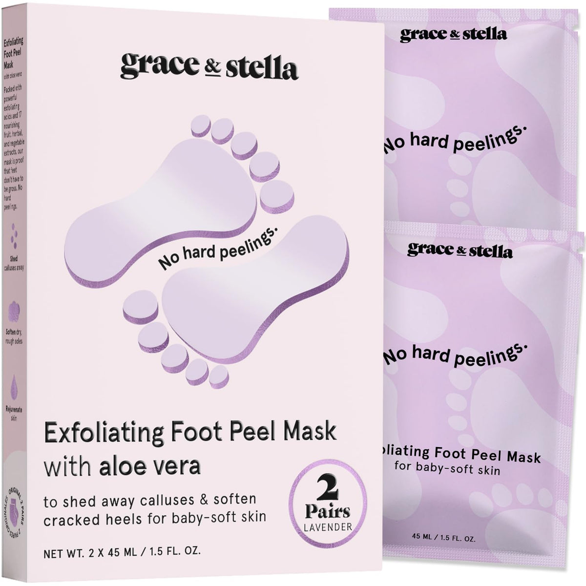 grace & stella front packaging showing lavender masks and award recognition for gentle exfoliation