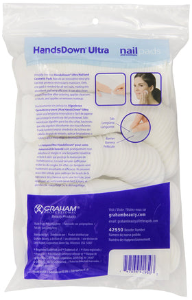 Graham Hands Down close-up of poly tab and pad edge — secure grip and cleaner application