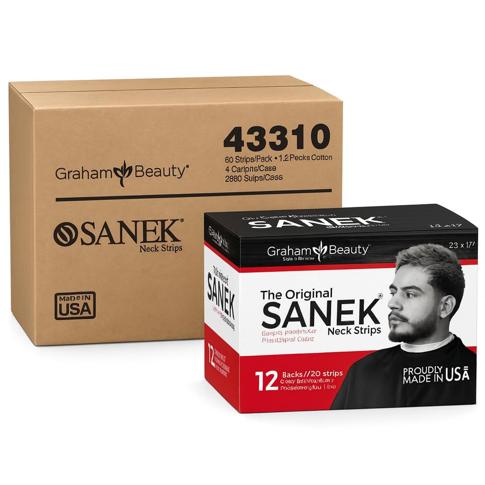 Graham Medical front packaging of Sanek Neck Strips showing quantity and benefit