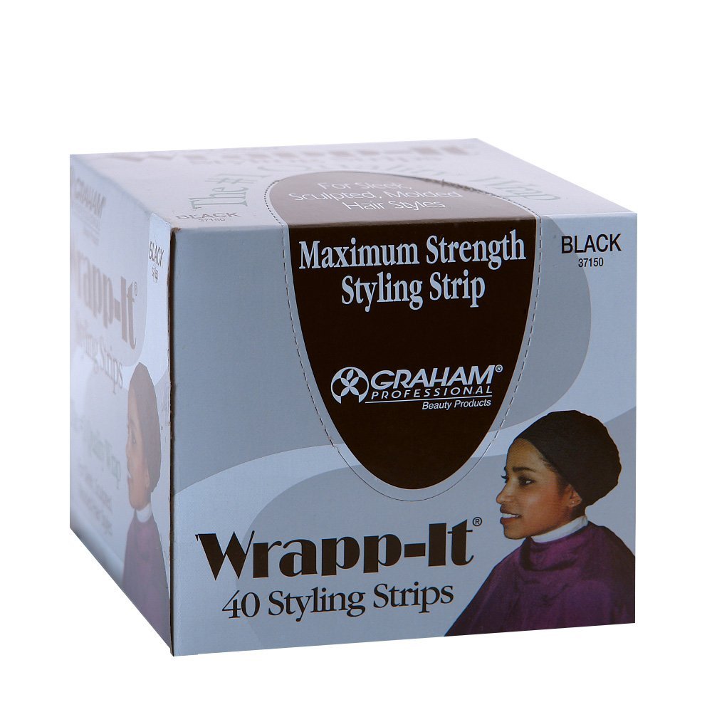 Graham front packaging showing 40 styling strips and clear product labeling for organized storage