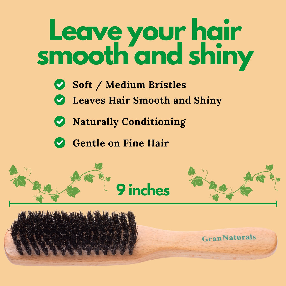 GranNaturals bristle pad edge angles for strong tension and control benefit