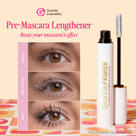 Grande Cosmetics GrandePRIMER molded brush close-up for precise separation