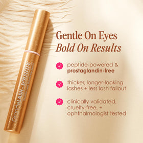 Grande Cosmetics applying serum to upper lash line for gentler results