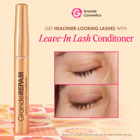 Grande Cosmetics mini trio on bathroom shelf lifestyle shot for routine-ready convenience