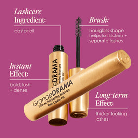 Grande Cosmetics applied on model in lifestyle setting, illustrates polished look