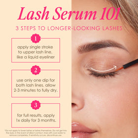 Grande Cosmetics GrandeLASH‑MD being applied along upper lash line for nightly routine