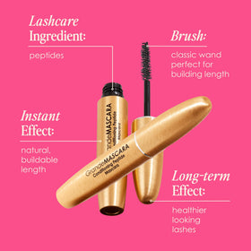 Grande Cosmetics ingredients label close-up communicates conditioning formula