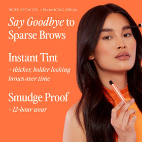 Grande CosmeticsGrandeBROW tinted gel texture close-up revealing mini fibers for volume