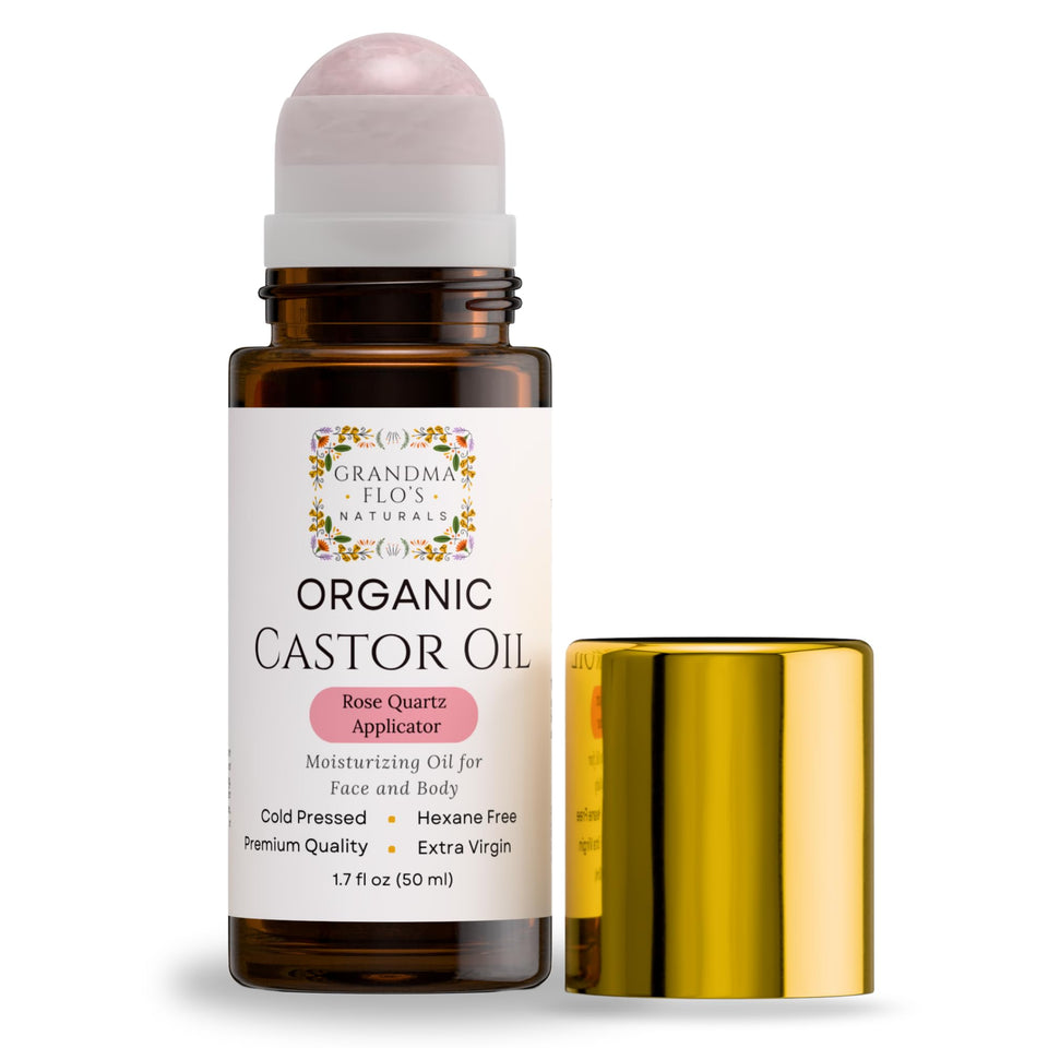 Grandma Flo's Naturals front bottle view showing product clarity and organic appeal