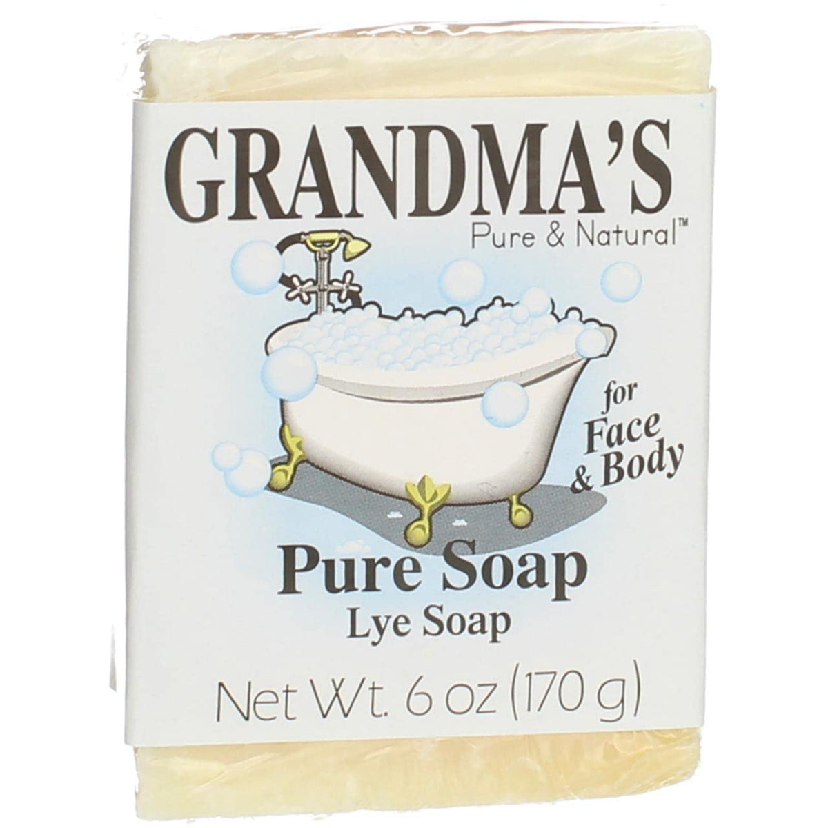 Grandma's Pure soap close-up texture showing gentle, natural lather