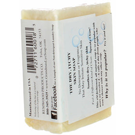 Grandma's Pure soap on shower shelf showing easy body and face use