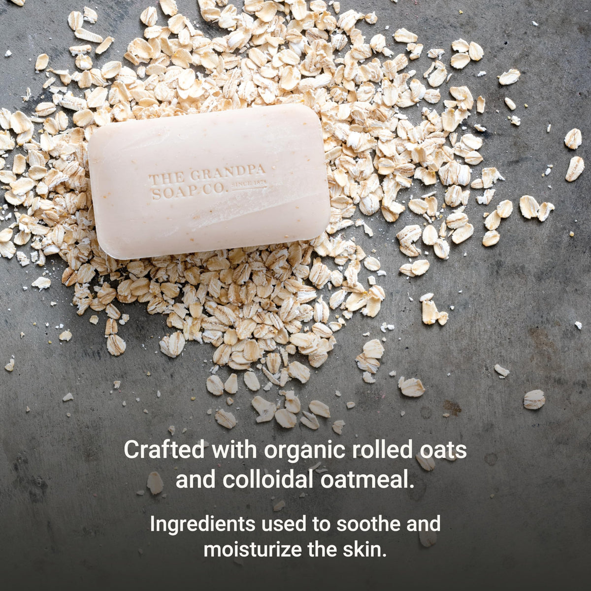 Grandpa Soap Company label detail with chamomile extract and ingredient clarity