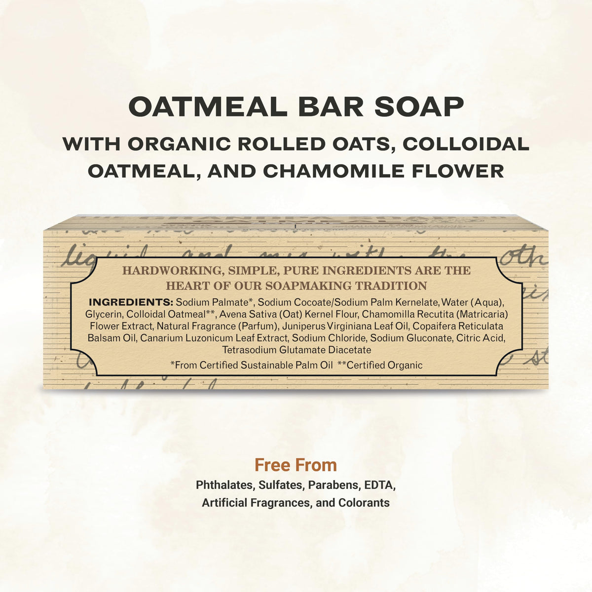 Grandpa Soap Company close-up of oat texture highlighting gentle exfoliation