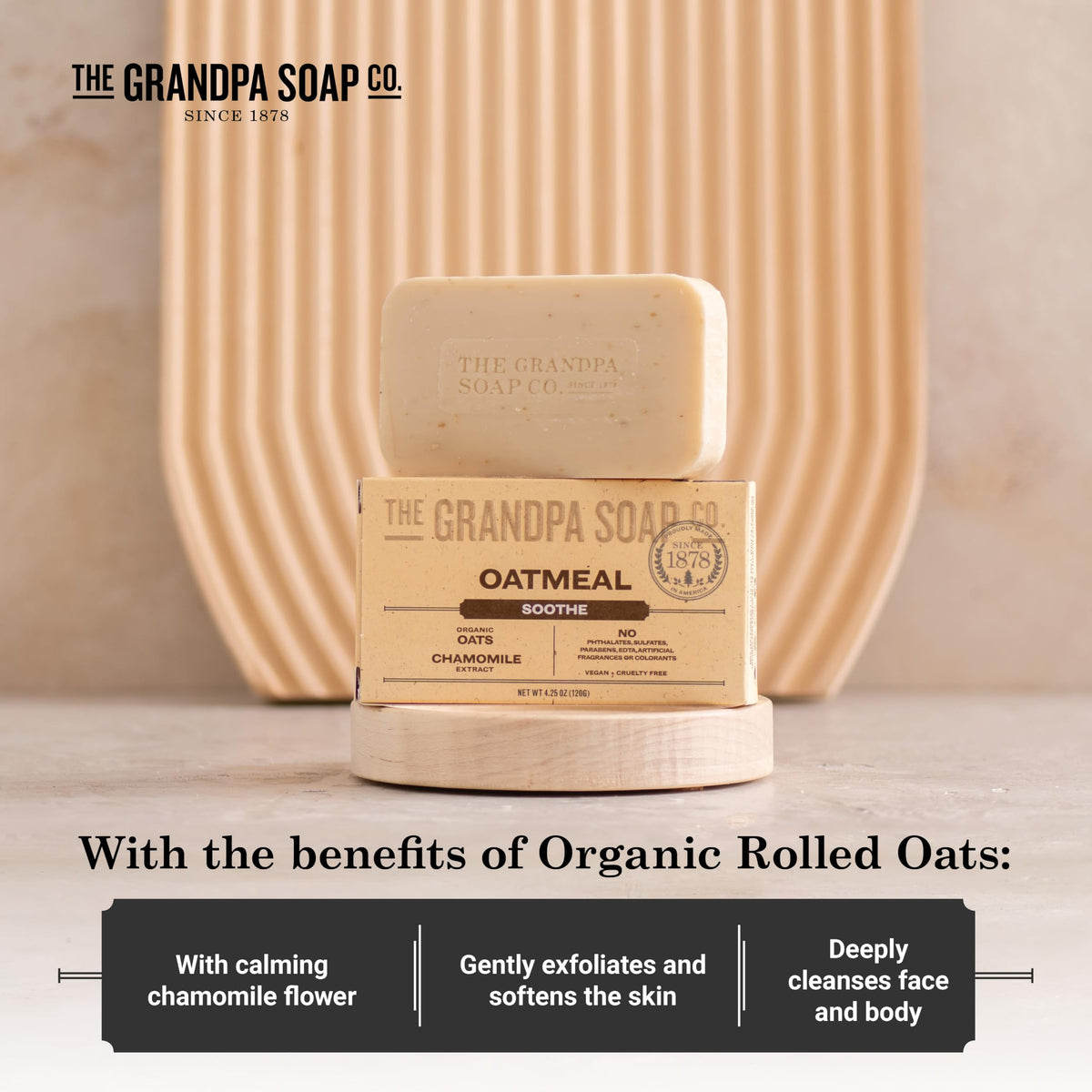 Grandpa Soap Company lather on hand demonstrating creamy, rinsable foam