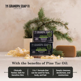 Grandpa Soap Company side view of single bar on white background illustrating shape and weight
