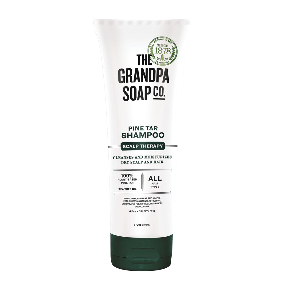 Grandpa's Soap Company front tube view showing product and clear label benefits