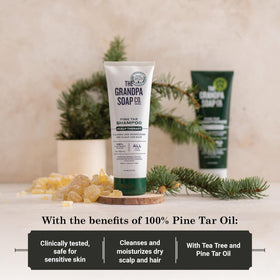Grandpa's Soap Company shampoo in-use massaging scalp demonstrating effective cleanse