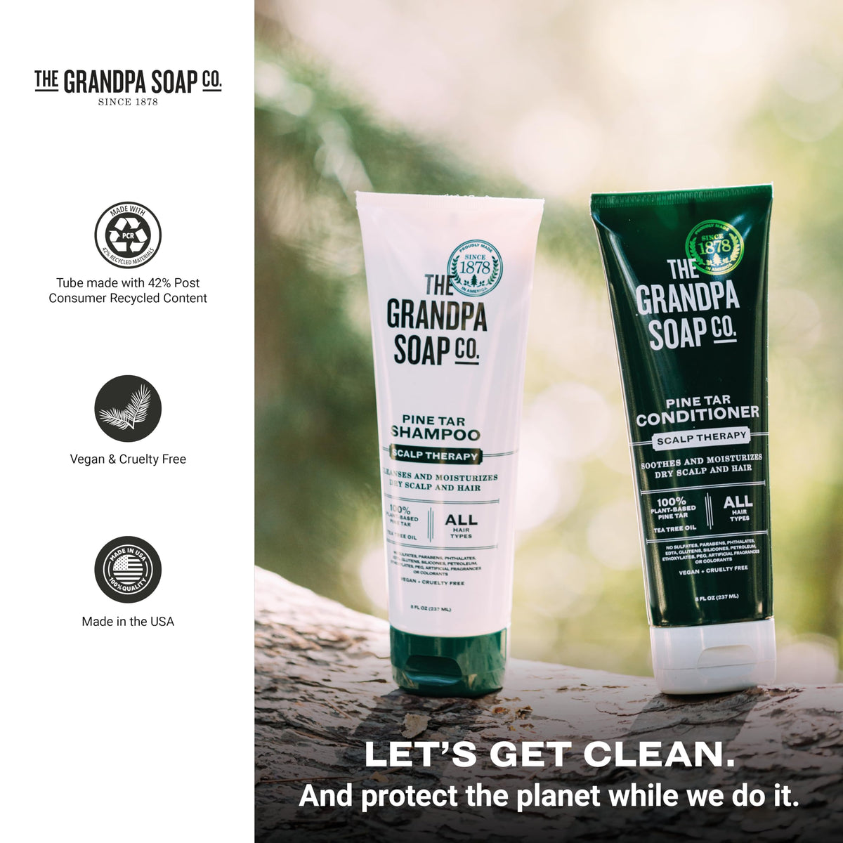Grandpa's Soap Company recyclable tube detail highlighting eco-friendly packaging