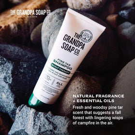 Grandpa's Soap Company 8 oz tube in hand showing true size and portability