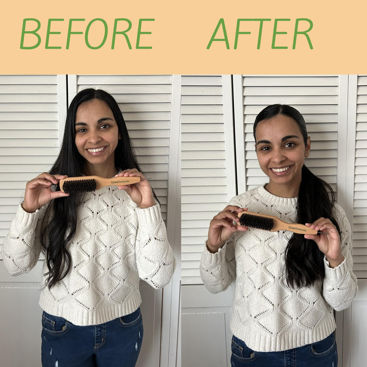 GranNaturals edge control demo showing defined hairline and neat baby hairs