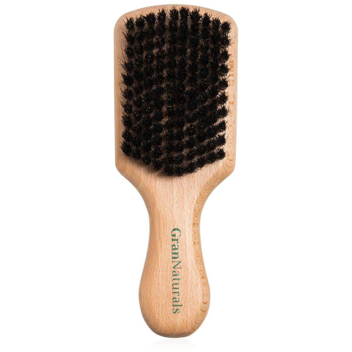 GranNaturals front paddle brush view showing compact shape and polished finish benefit