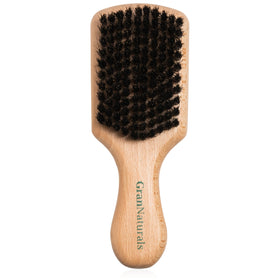 GranNaturals front paddle brush view showing compact shape and polished finish benefit
