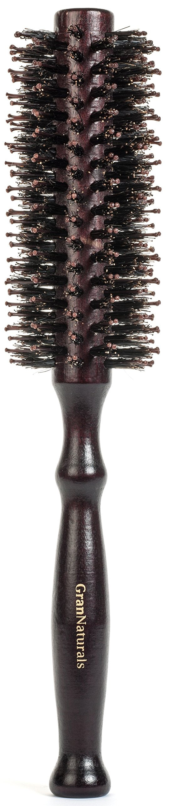 GranNaturals front view of round brush showing barrel and bristles for precise styling