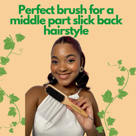 GranNaturals used to create sleek ponytail illustrating polished, frizz-free finish