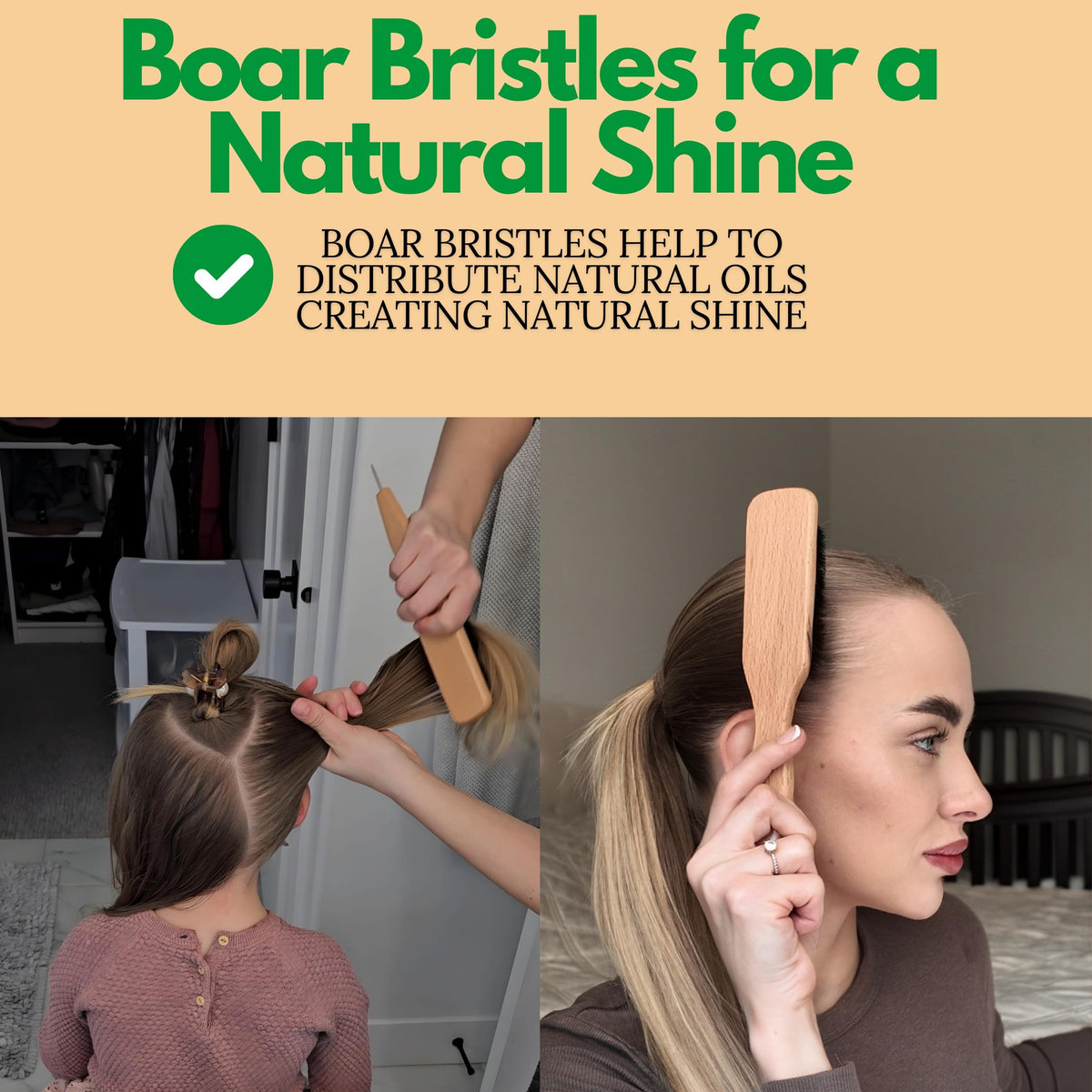 GranNaturals teasing and backcombing example adding volume at the crown