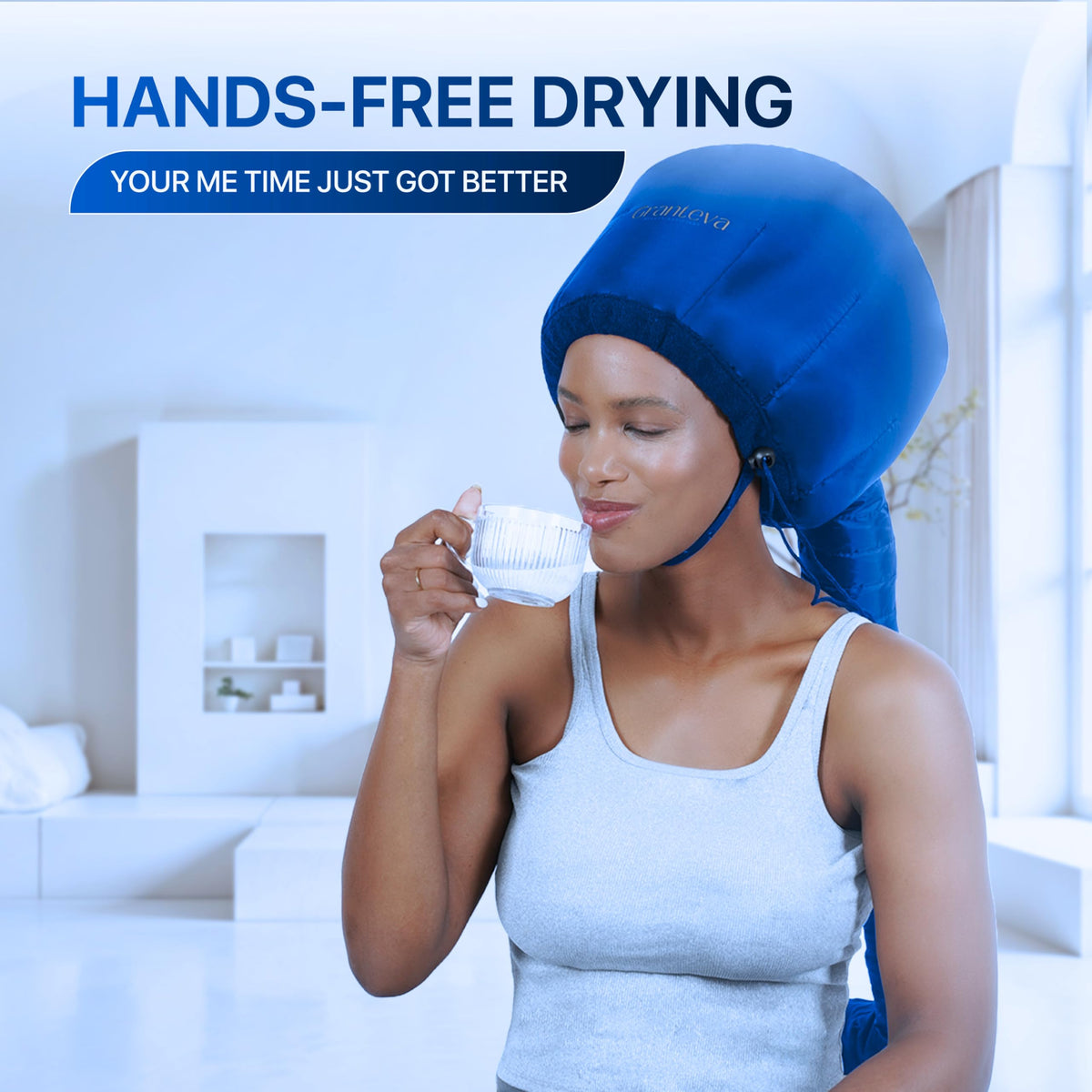 Granteva drawstring and chinstrap highlighting adjustable secure fit benefit