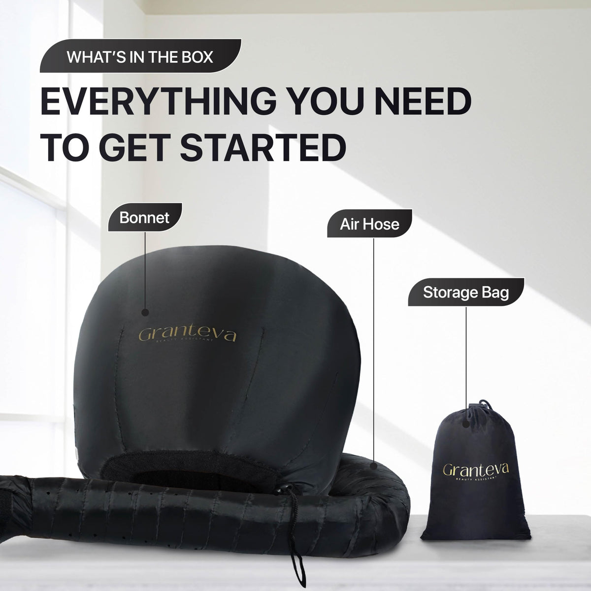Granteva in use with curl rollers for faster, even drying