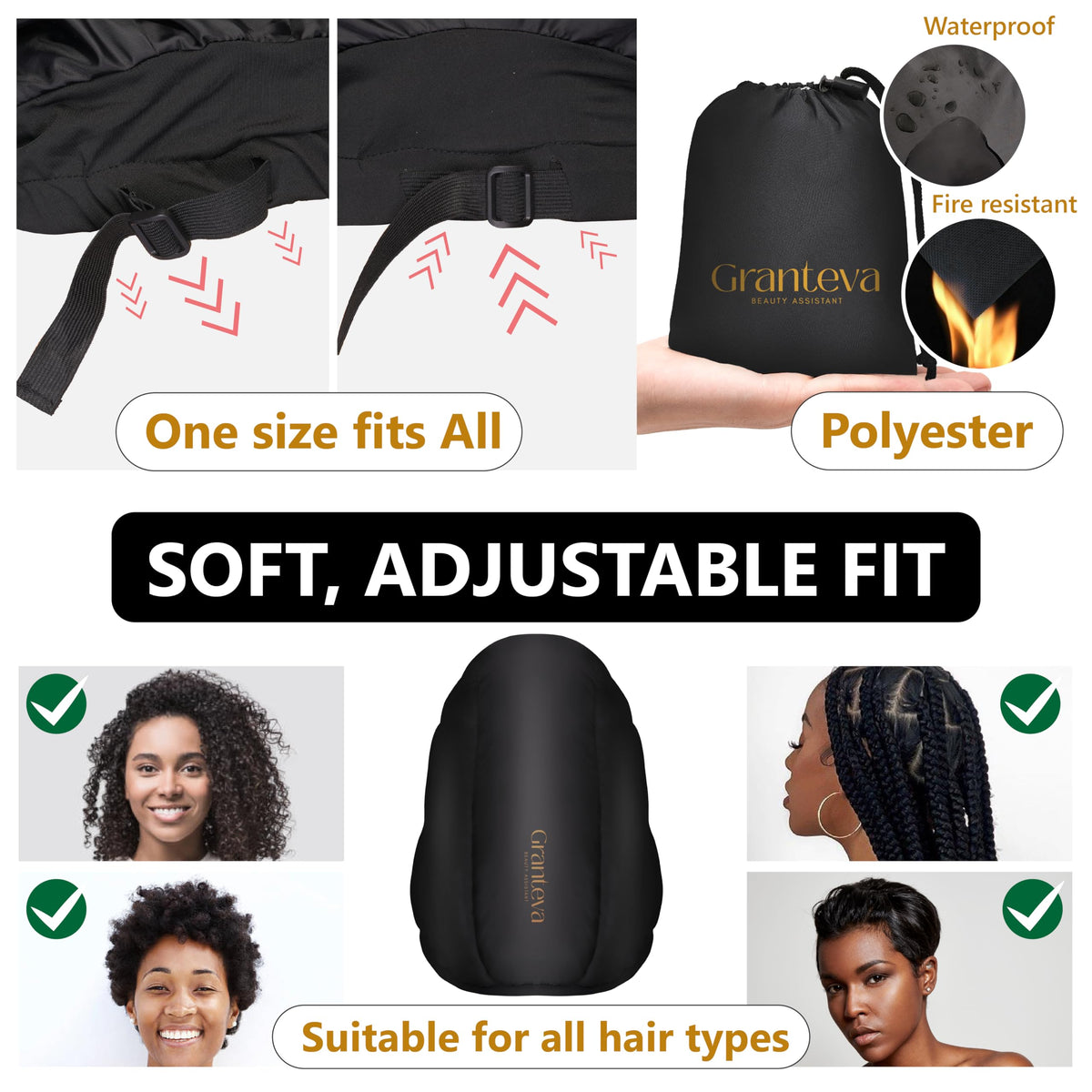 Granteva bonnet holding long locs without squashing style benefit