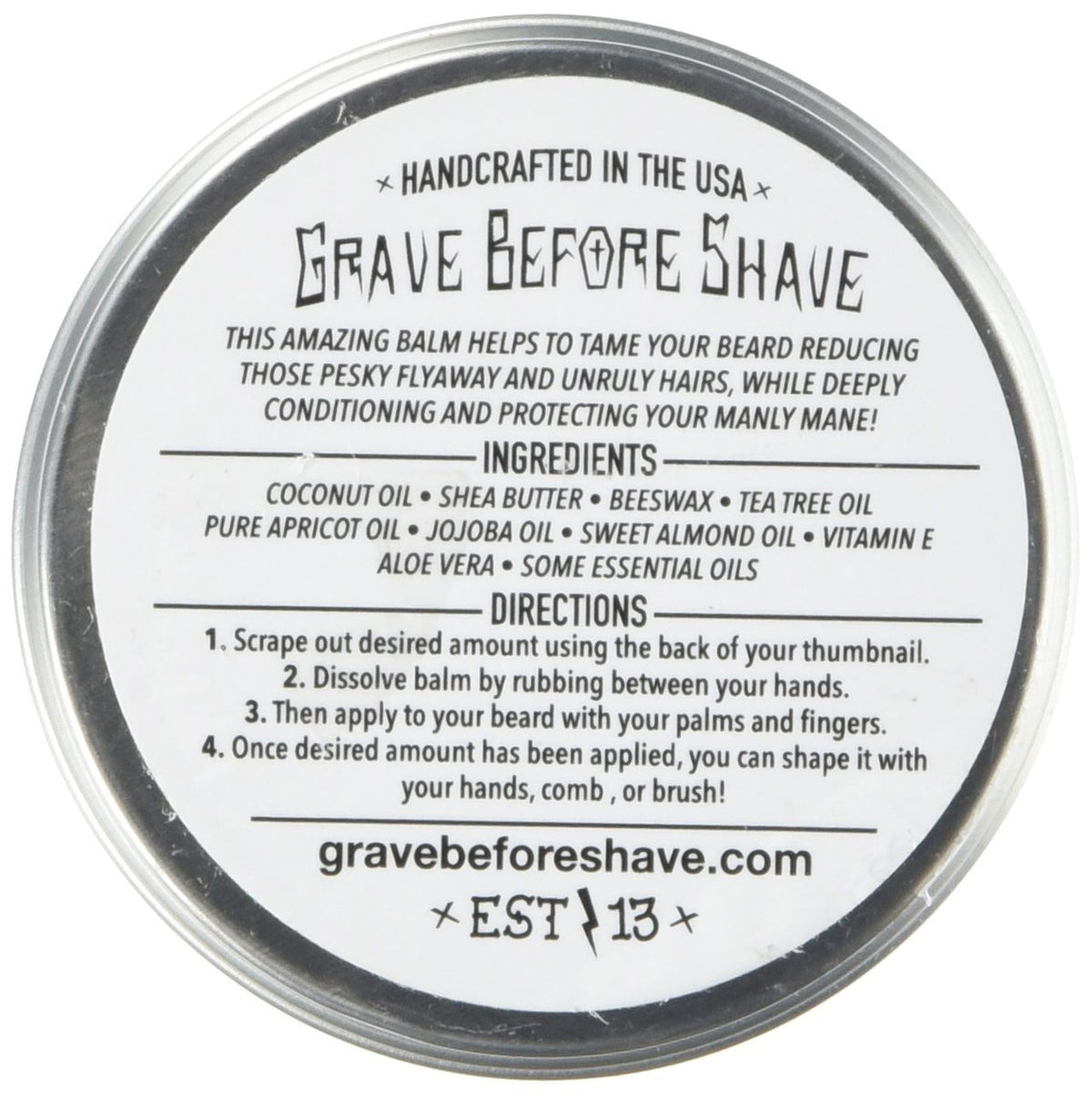 Grave Before Shave balm texture close-up melted on palm, nourishing oils visible benefit