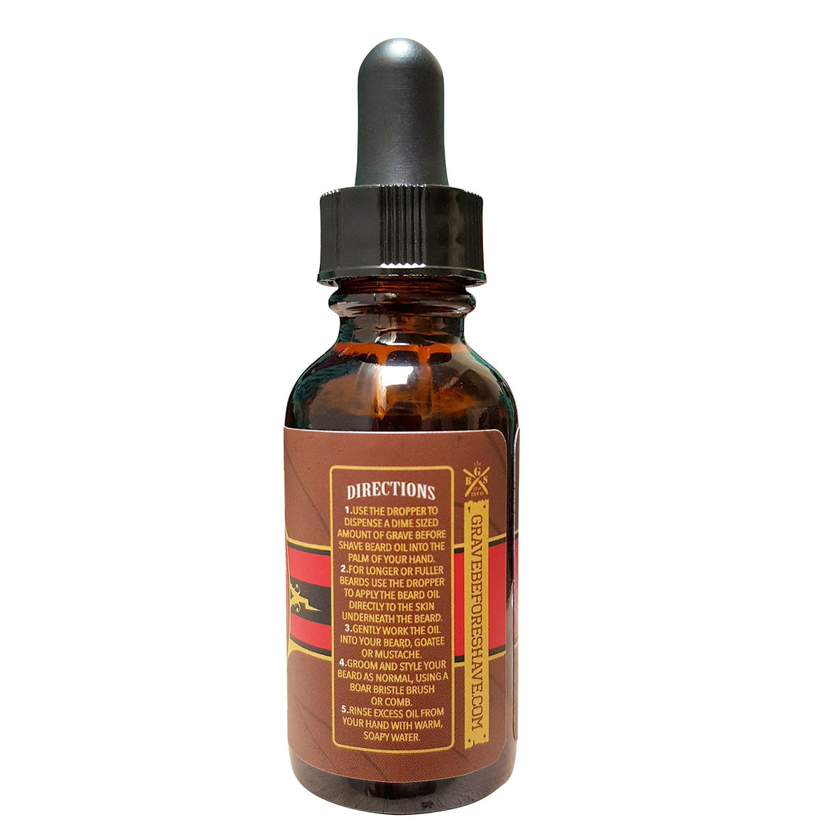 Grave Before Shave droplet on fingers close-up showing oil texture and fast absorption benefit