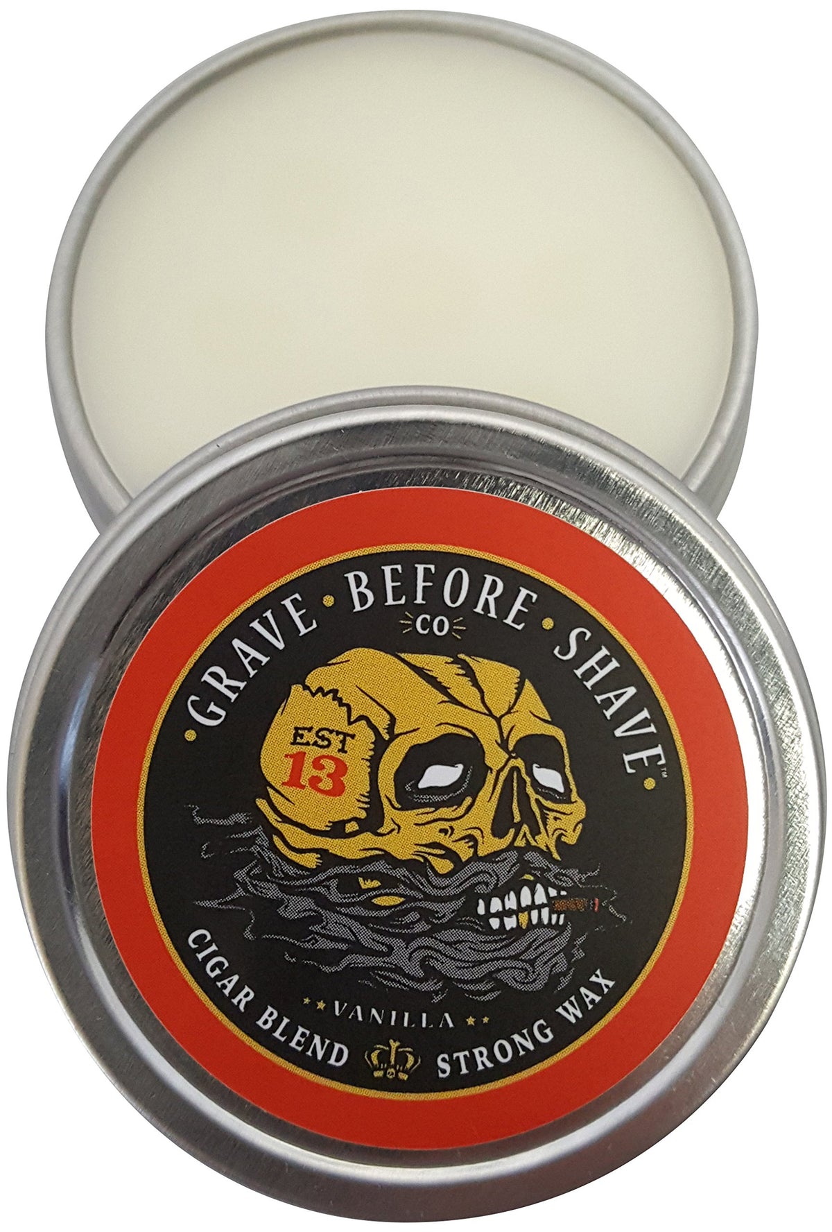 Grave Before Shave wax texture closeup displaying smooth, firm consistency
