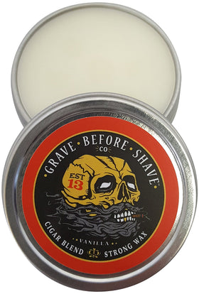 Grave Before Shave wax texture closeup displaying smooth, firm consistency