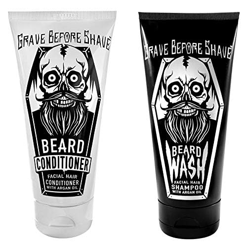 Grave Before Shave close-up of argan oil drop and product texture, shows nourishing effect