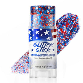 Gravel Dew front packaging showing patriotic glitter stick and benefits