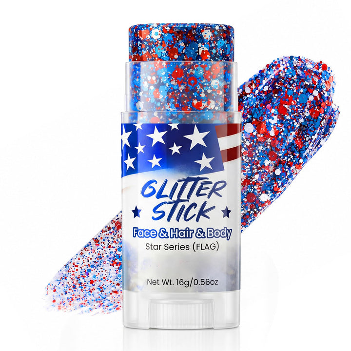 Gravel Dew front packaging showing patriotic glitter stick and benefits