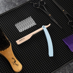 GRAVITY RAZORS open box with 100 blades visible showing bulk convenience benefit