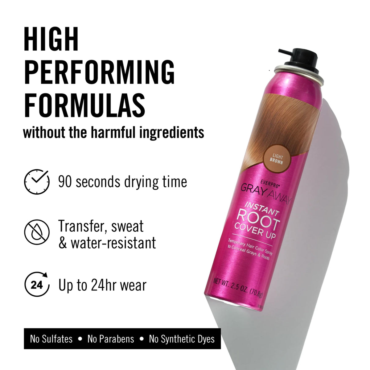 GRAY AWAY color texture on hair strands showing natural blend benefit