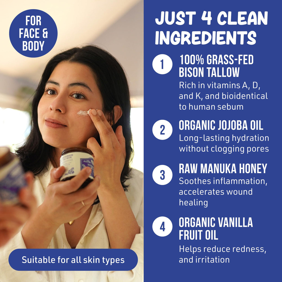 Grazly balm being applied to hand to soften dry skin quickly