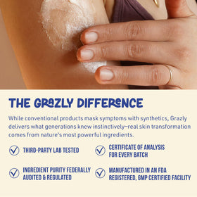 Grazly jar beside credit card demonstrating portable travel-friendly size
