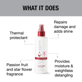 GREAT CLIPS spray in hand applying to towel-dried hair for quick detangling benefit