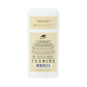 Green Beaver stick open on underarm demonstrating smooth, hydrating application