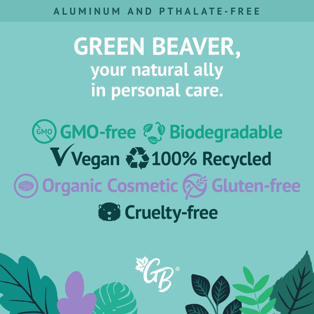 Green Beaver close-up of botanicals highlighting calming natural ingredients